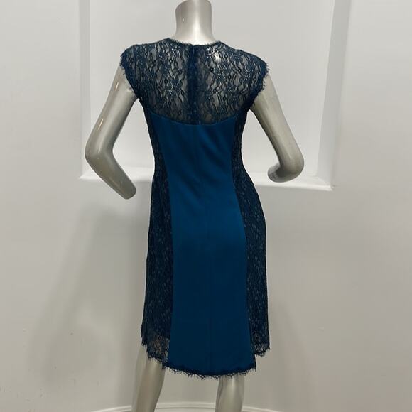 Nanette Lepore Empress Sheath Dress Lace Accent in Aegean Color Size 4 NWT - Picture 14 of 14